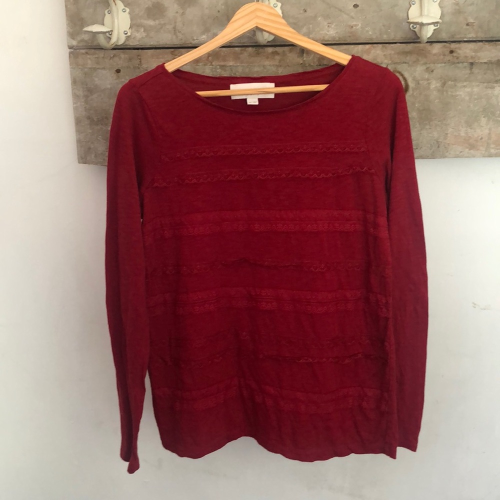☀️ 4 for $25 | LOFT lace embellished shirt
